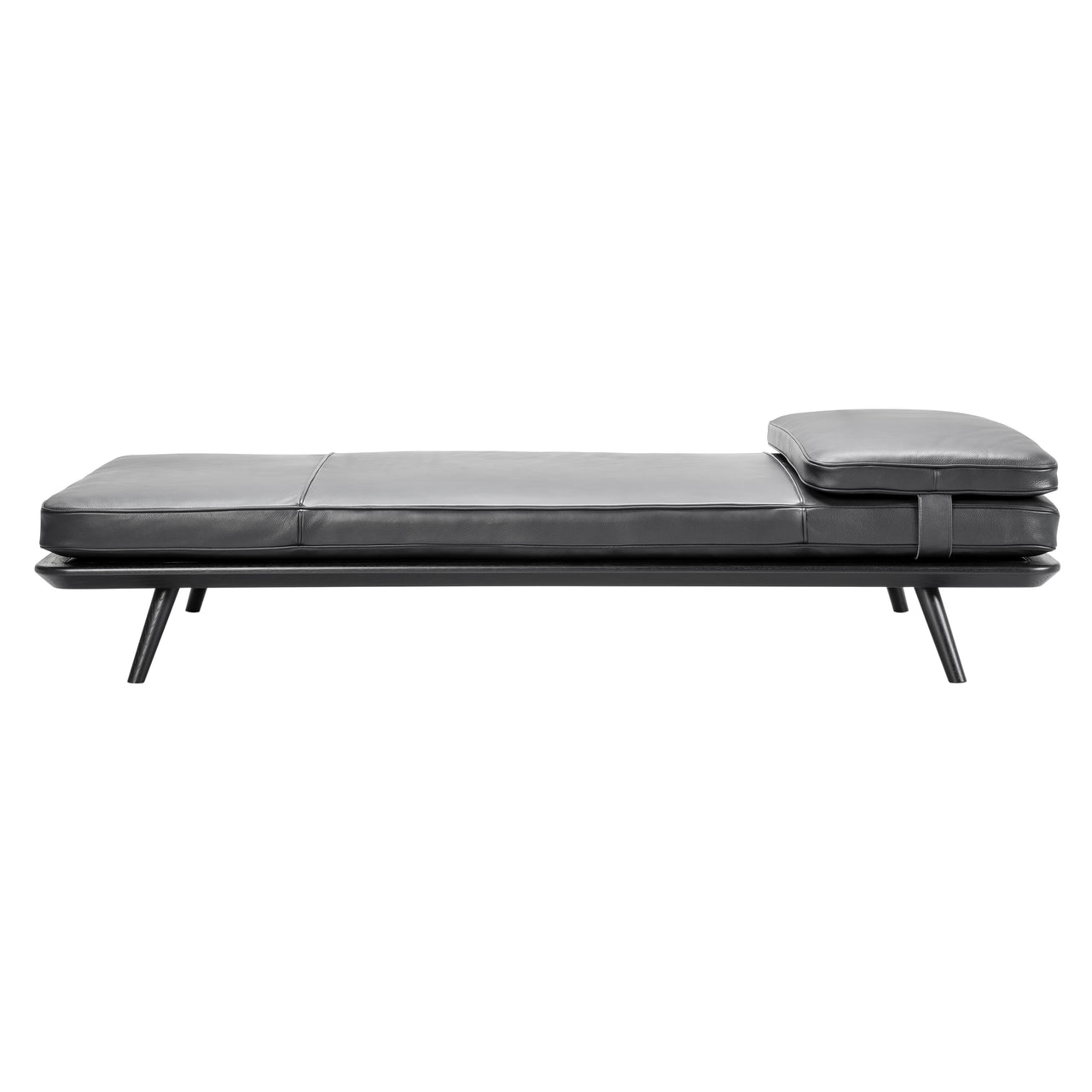 Spine Daybed: With Cushion + Black Lacquered Oak