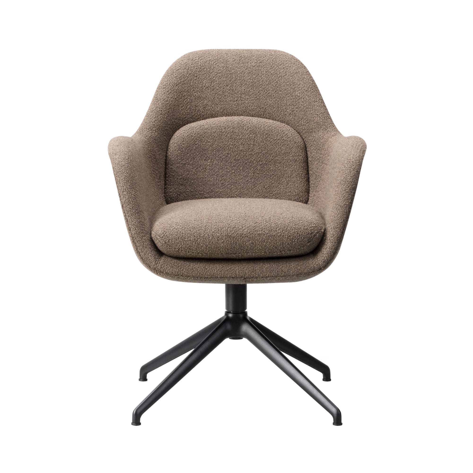 Swoon Dining Armchair: Swivel Base + Black