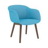 Fiber Soft Armchair: Wood Base + Upholstered + Stained Dark Brown