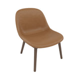 Fiber Lounge Chair: Wood Base + Upholstered + Stained Dark Brown