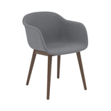 Fiber Armchair: Wood Base + Recycled Shell + Upholstered + Stained Dark Brown