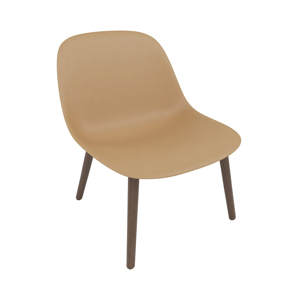 Fiber Lounge Chair: Wood Base + Ochre + Stained Dark Brown
