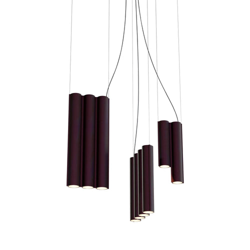 Silo 12 Suspension Lamp: Textured Aubergine