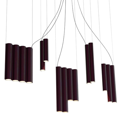 Silo 14 Suspension Lamp: Textured Aubergine