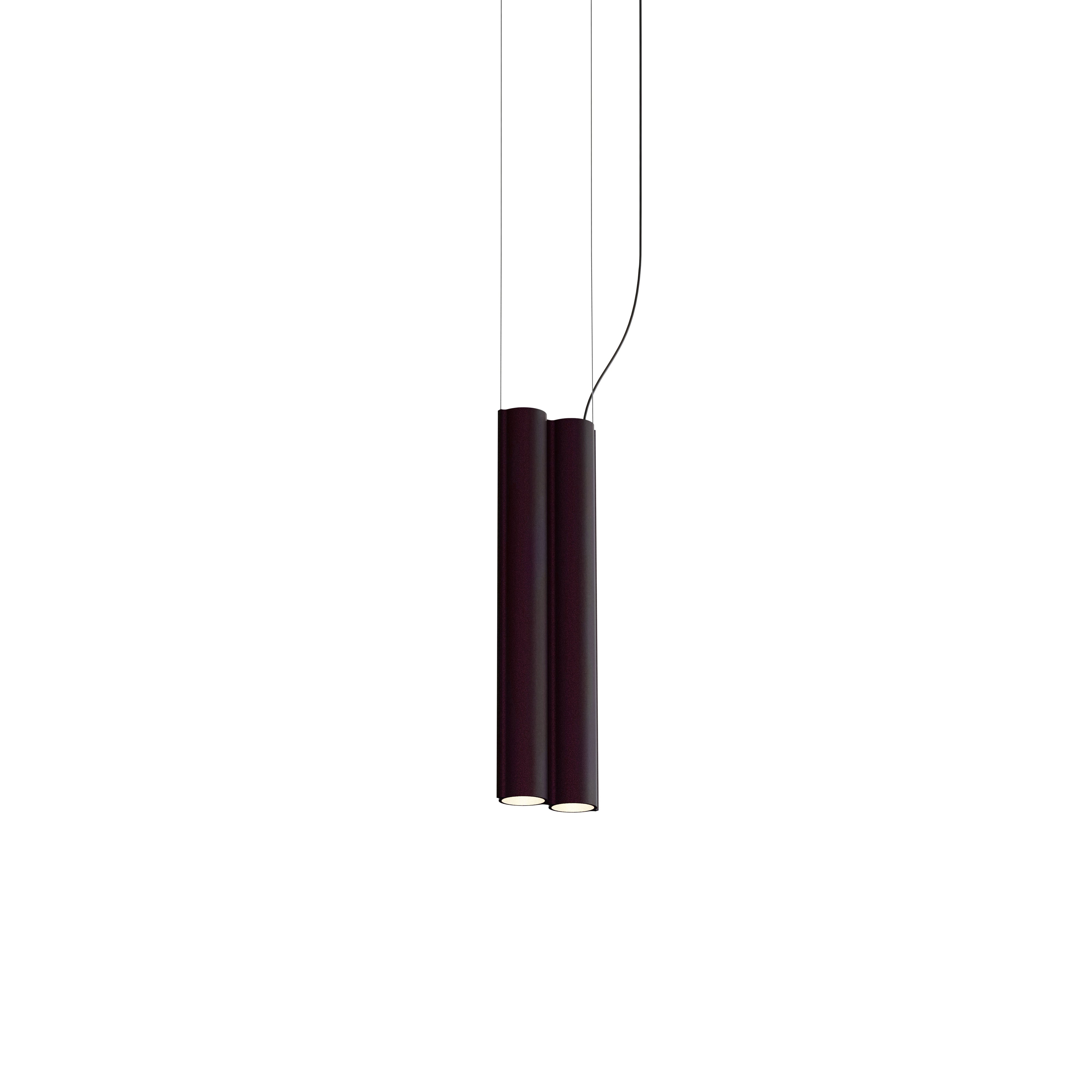 Silo 2SB Suspension Lamp: Textured Aubergine