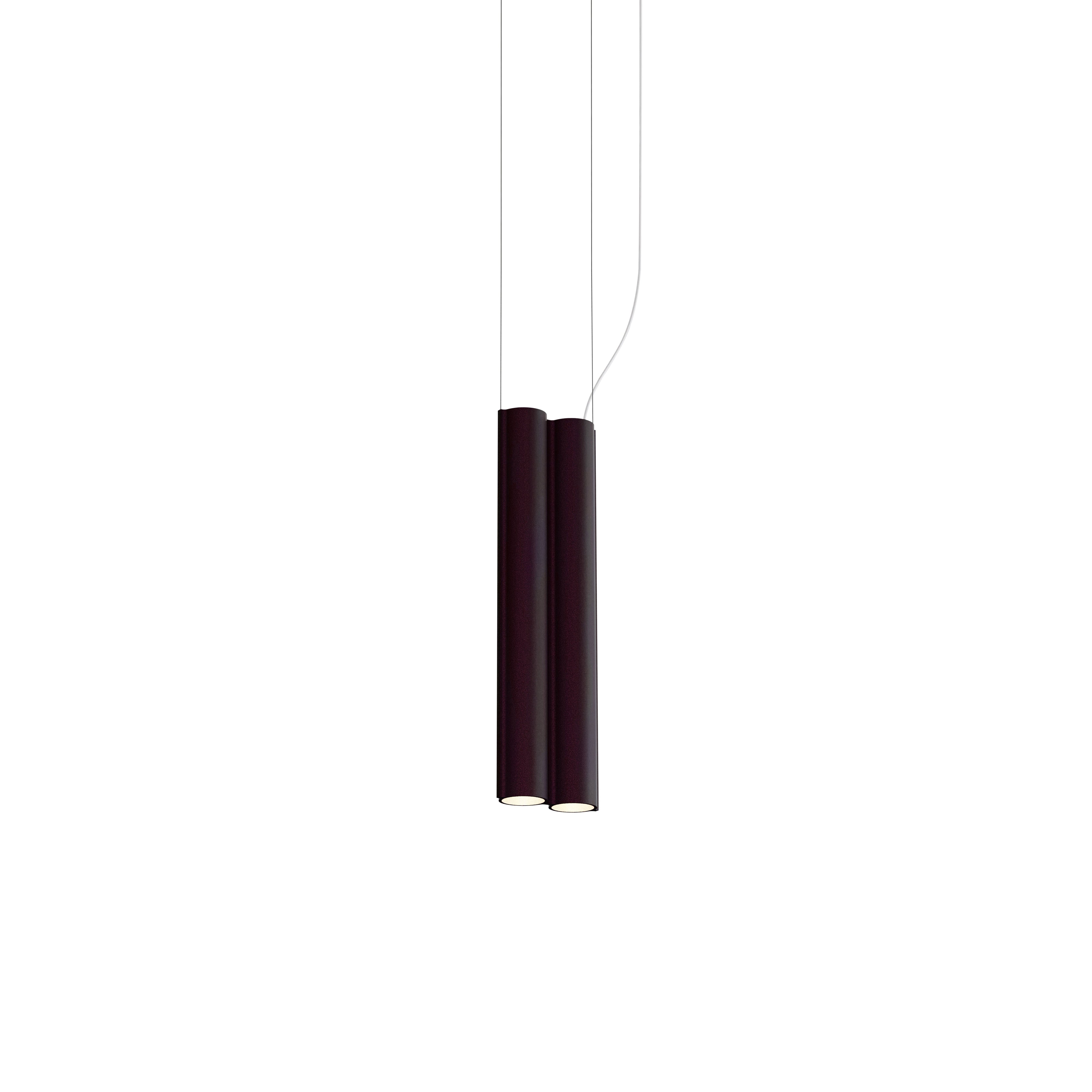 Silo 2SB Suspension Lamp: Textured Aubergine