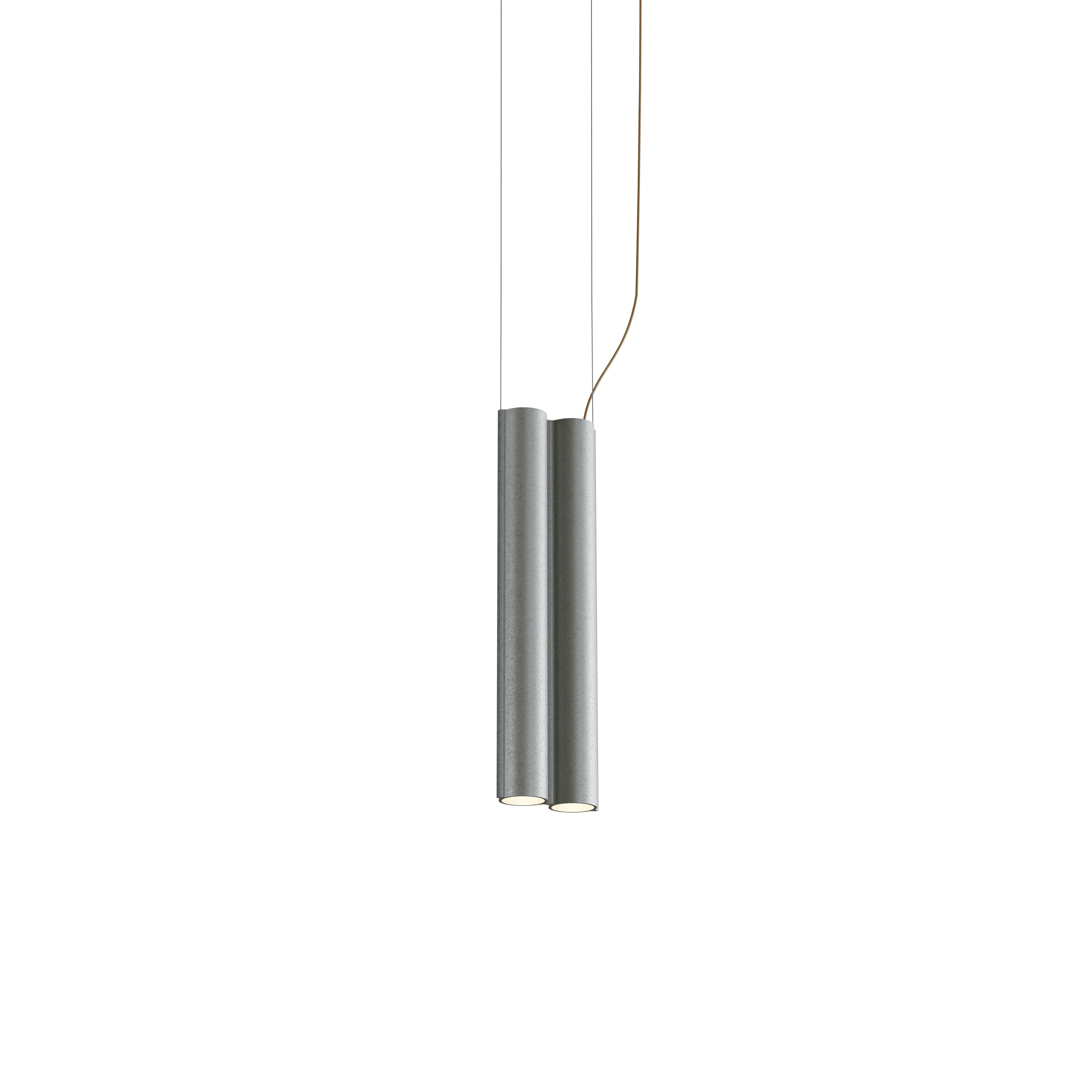 Silo 2SB Suspension Lamp: Tumbled Aluminum