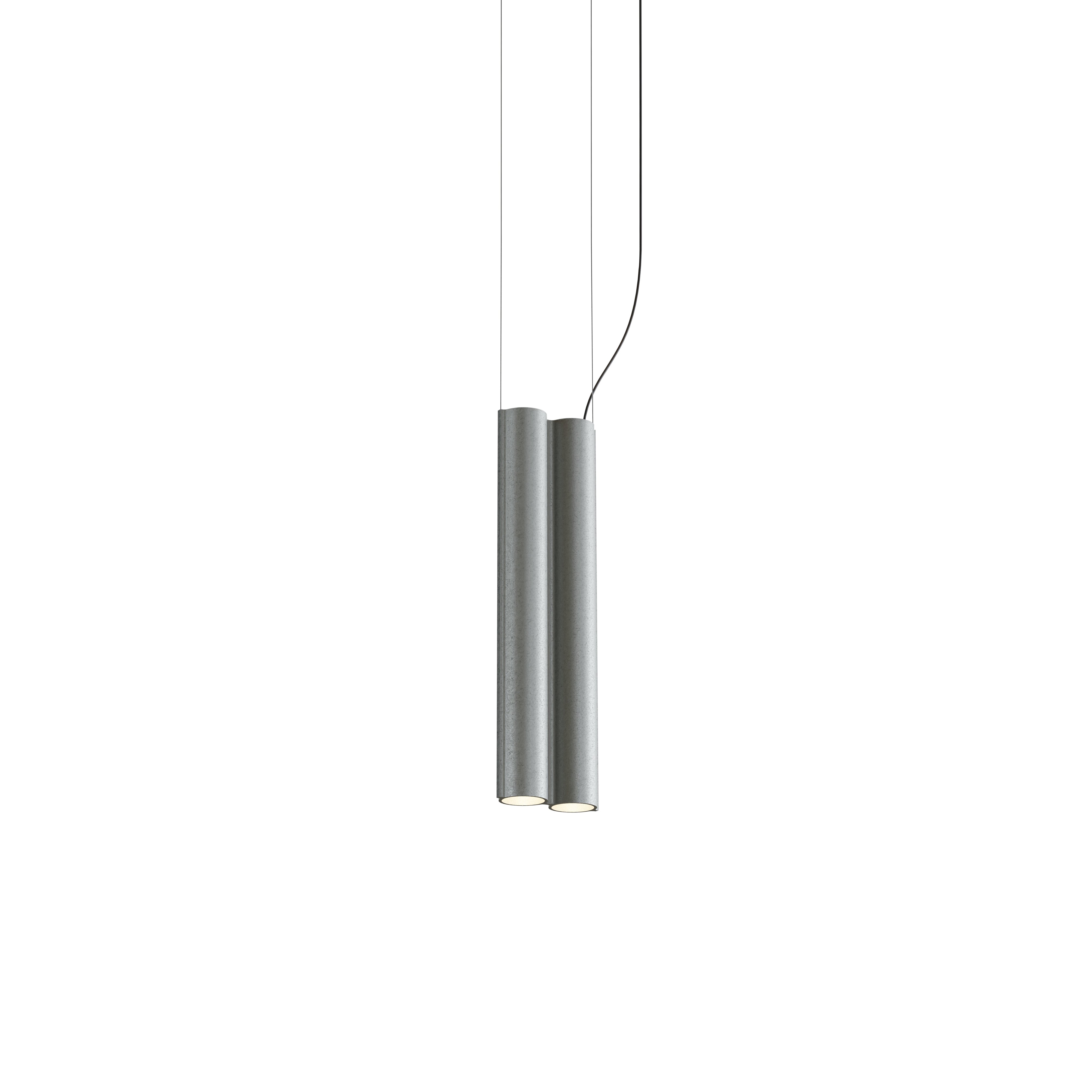 Silo 2SB Suspension Lamp: Tumbled Aluminum