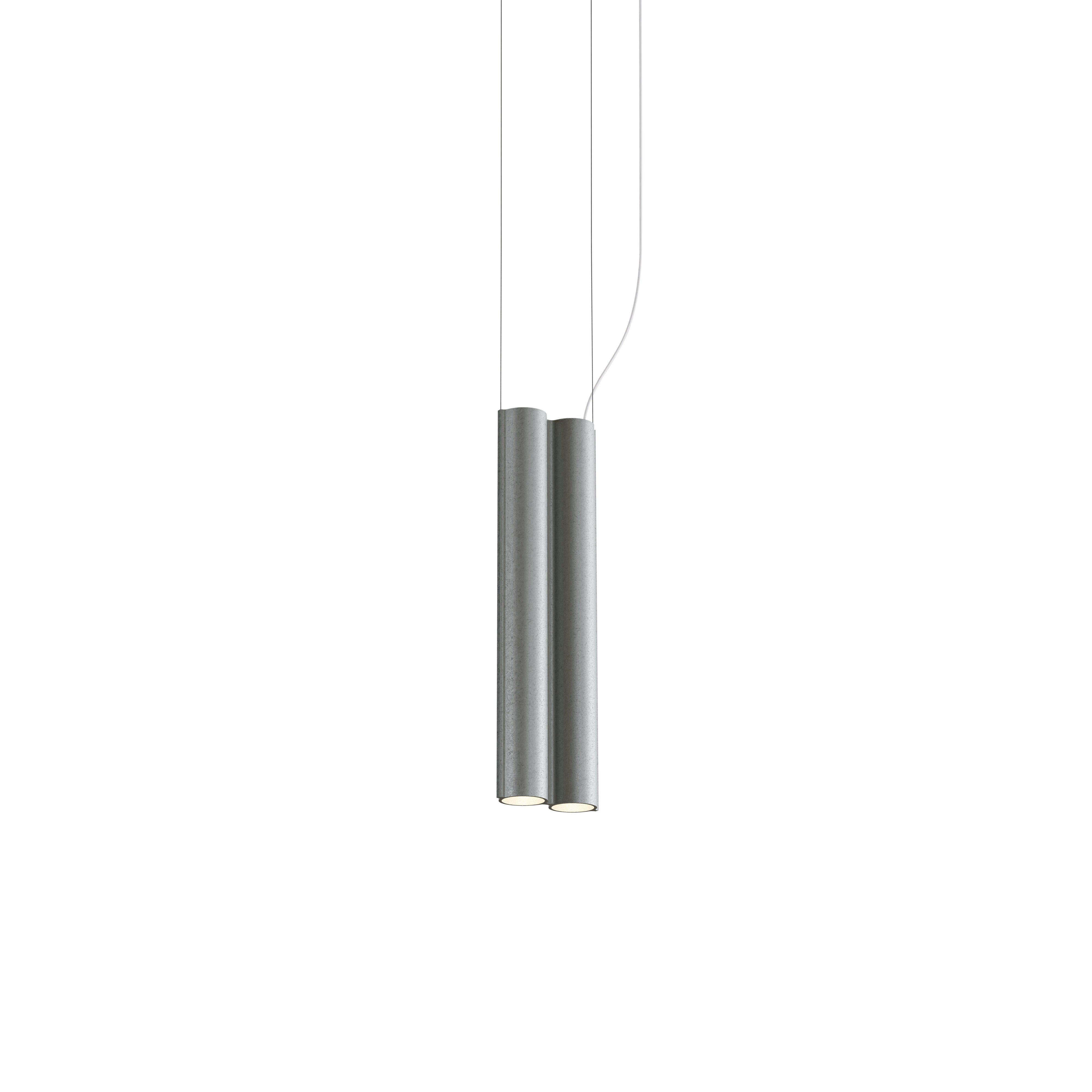 Silo 2SB Suspension Lamp: Tumbled Aluminum