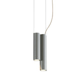 Silo 2SC Suspension Lamp: Tumbled Aluminum