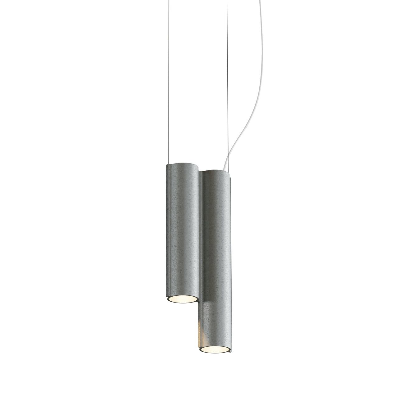 Silo 2SC Suspension Lamp: Tumbled Aluminum