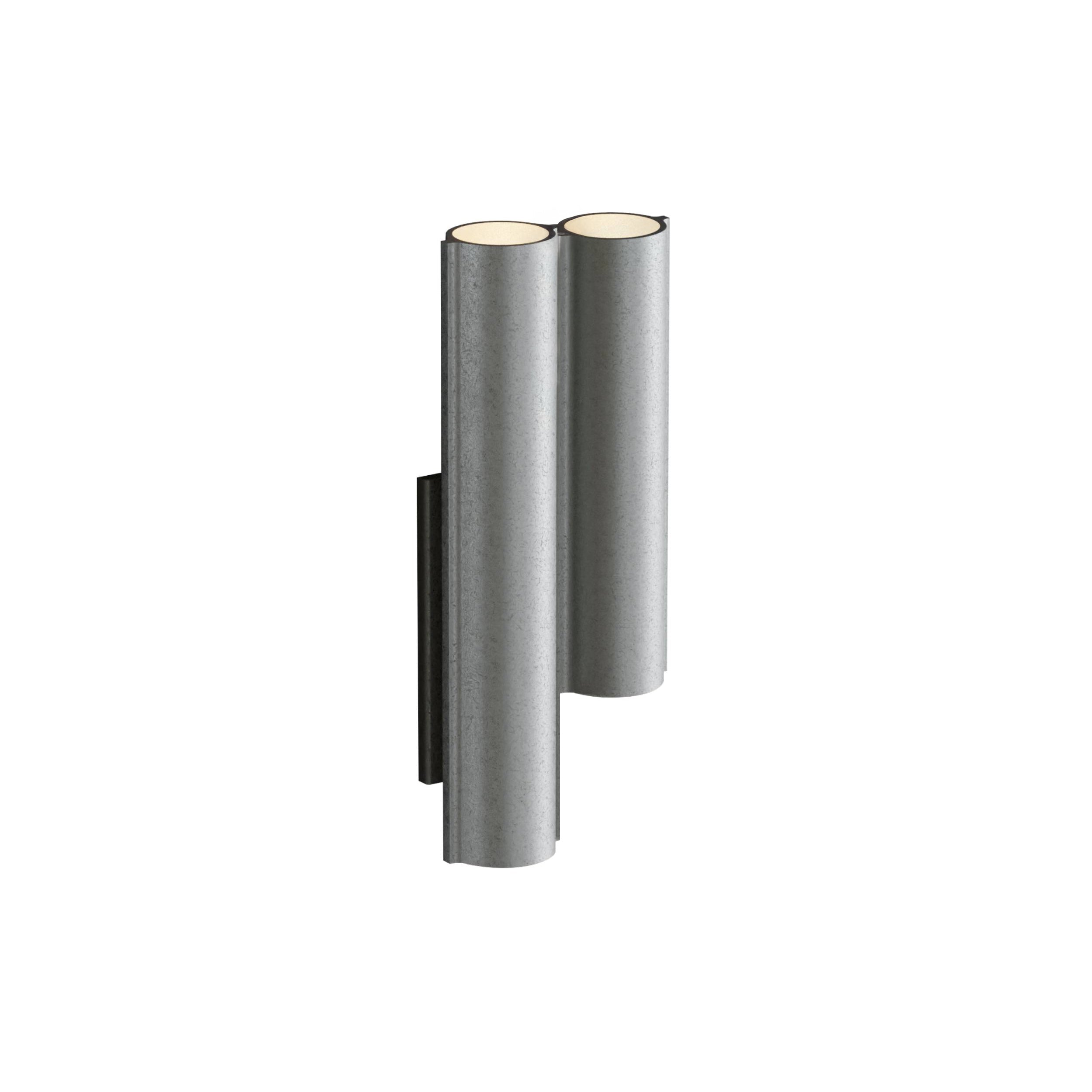 Silo 2WC Wall Light: Uplight + Tumbled Aluminum