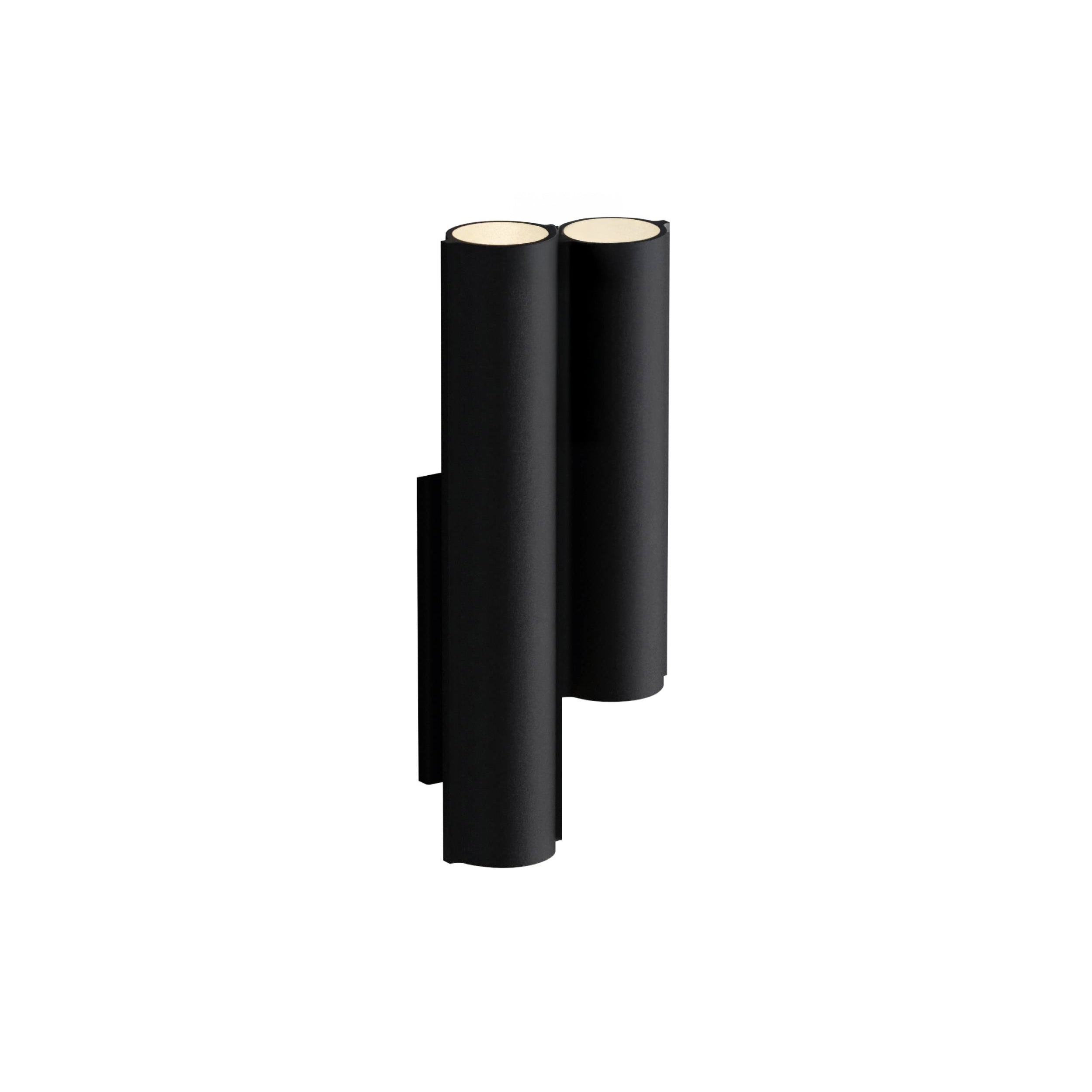 Silo 2WC Wall Light: Uplight + Textured Black