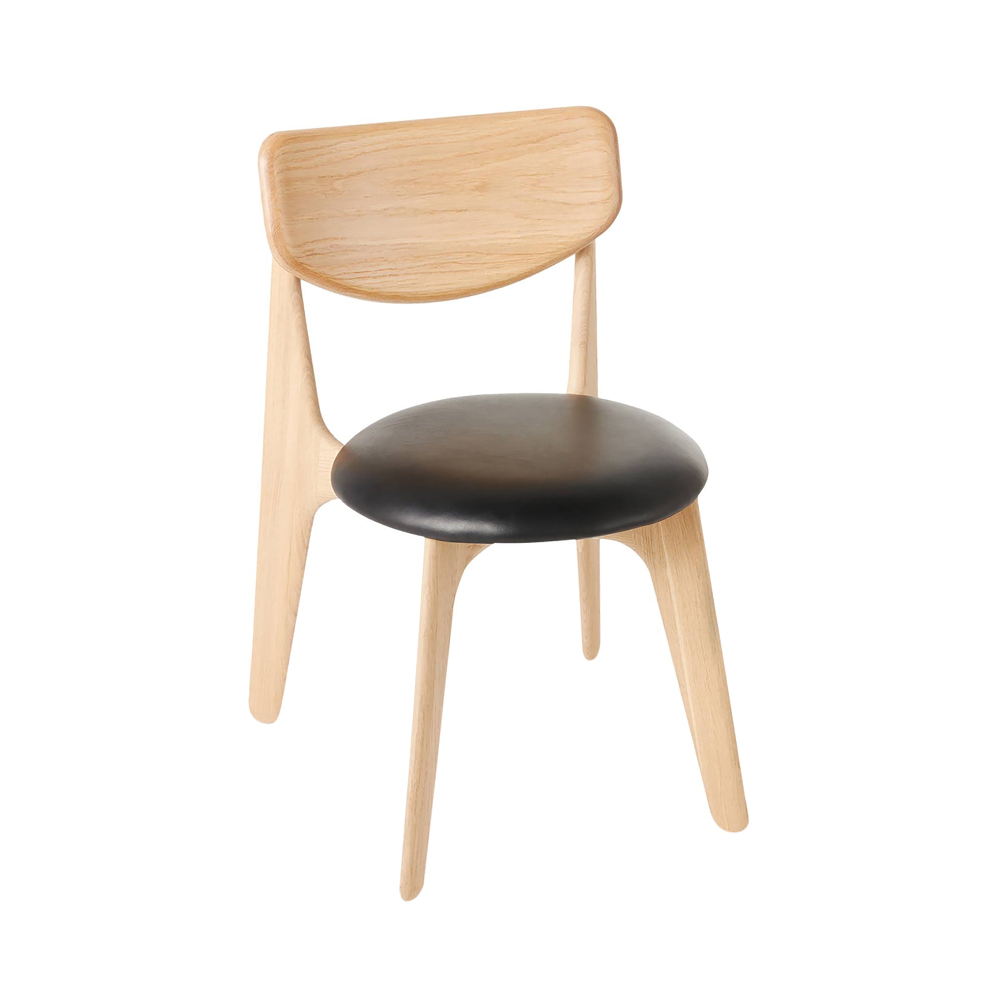 Slab Dining Chair: Upholstered + Stacking + Natural Oak