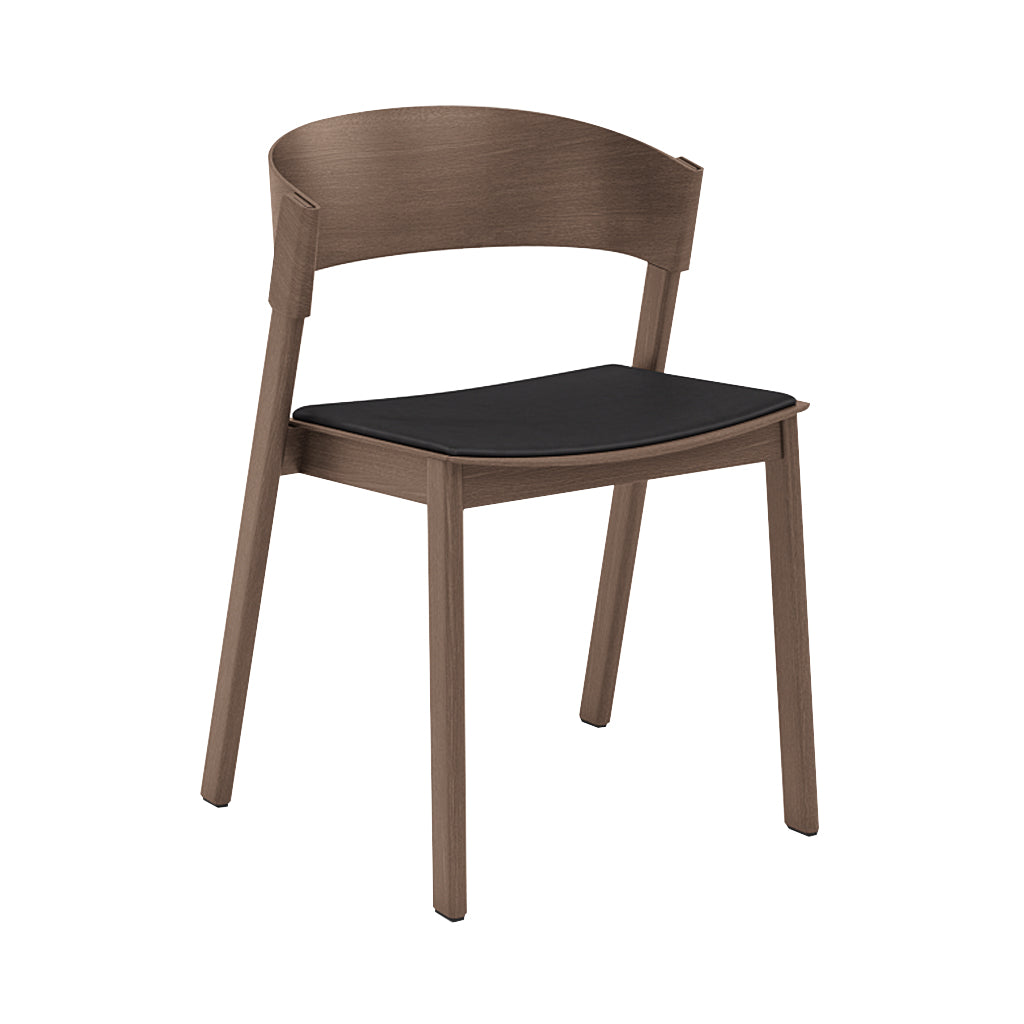 Cover Side Chair: Upholstered + Stained Dark Brown