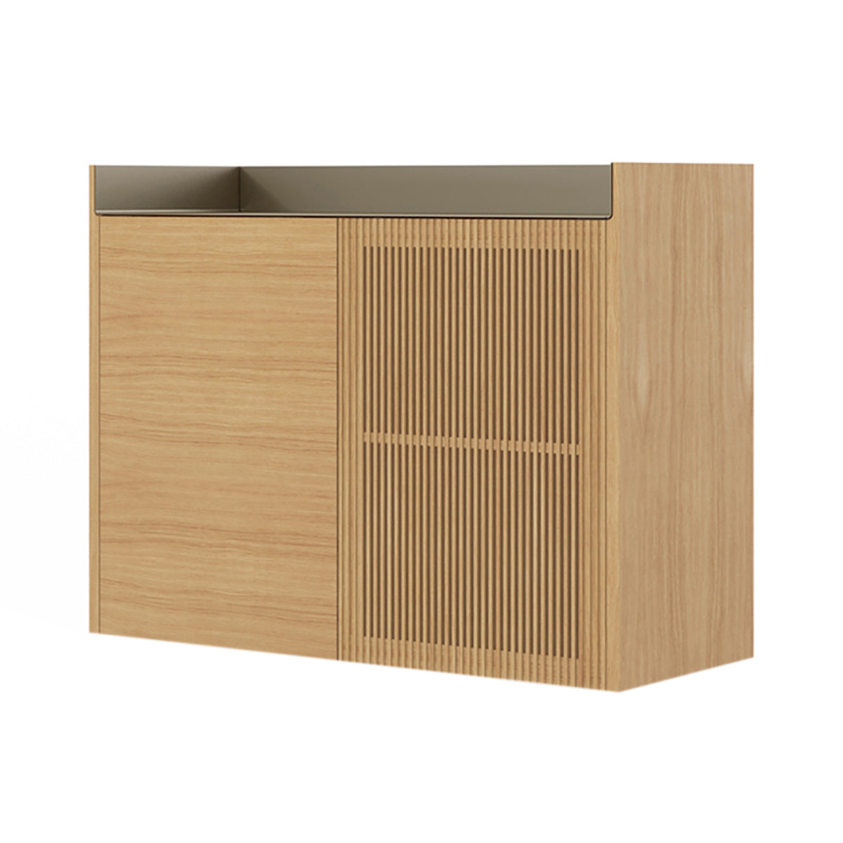 Stockholm STH224 Cupboard: Composition 1 + Whitened Oak + Anodized Aluminum Bronze