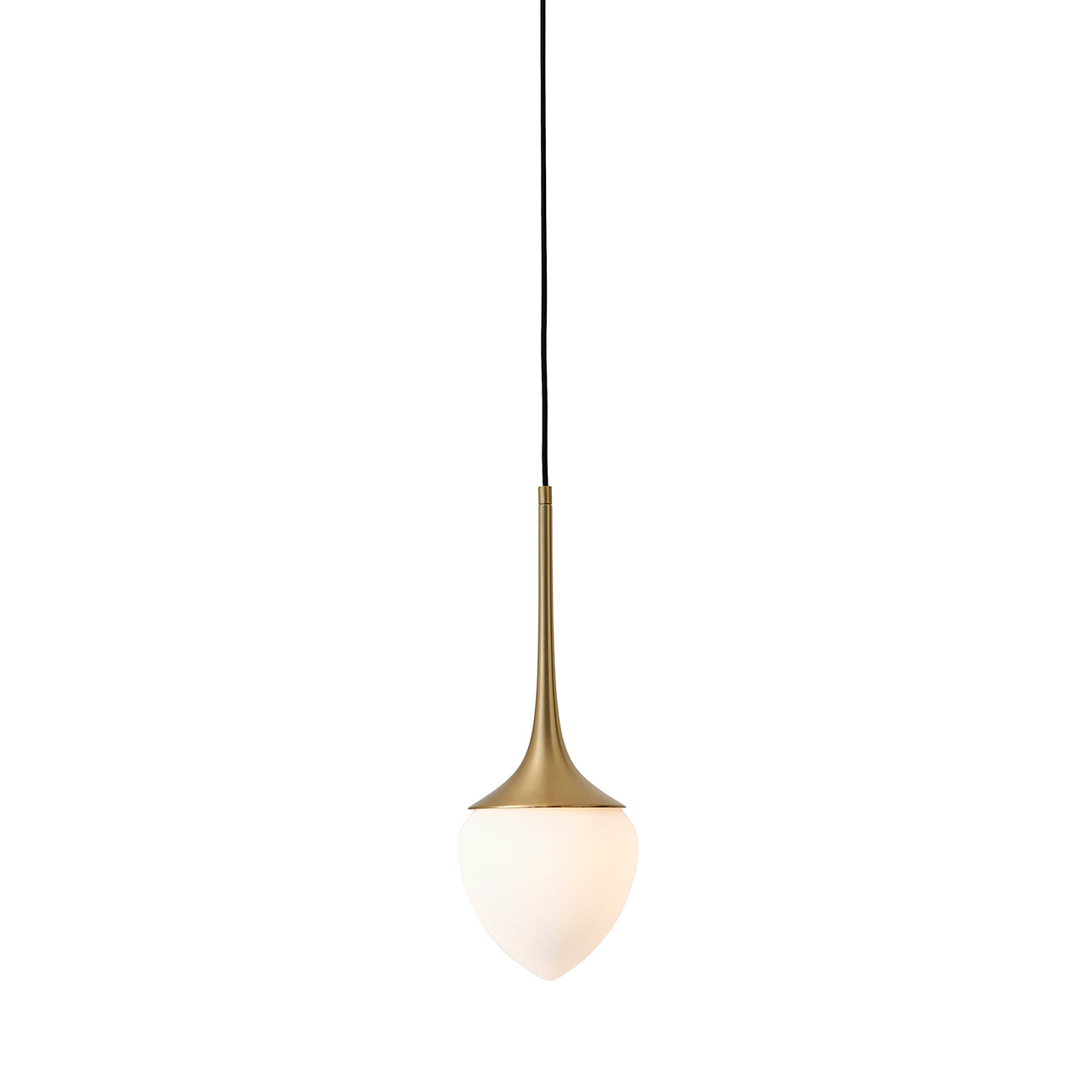 Louis Pendant: Extra Large + Satin Brass + Opal