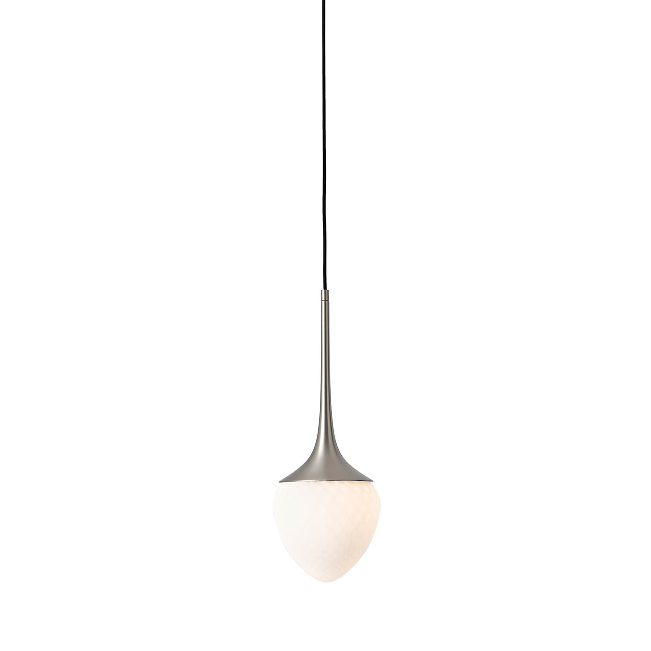 Louis Pendant: Extra Large + Satin Nickel + Opal