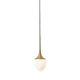 Louis Pendant: Extra Large + Satin Brass + Opal + Patterned