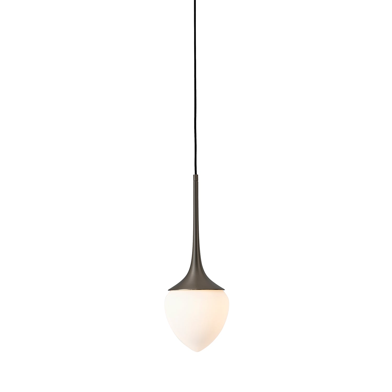 Louis Pendant: Extra Large + Satin Graphite + Opal