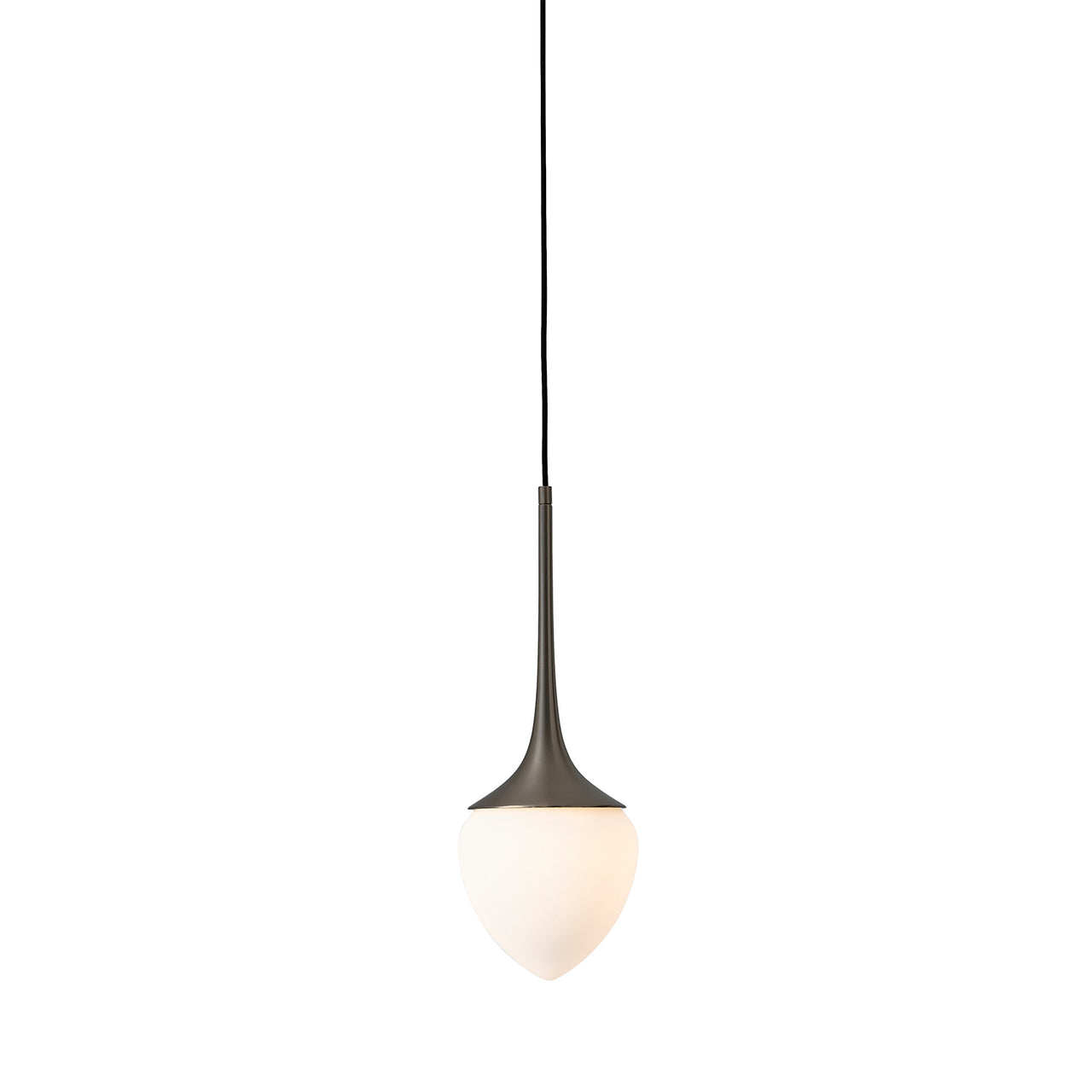 Louis Pendant: Extra Large + Satin Graphite + Opal