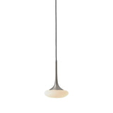 Louis Pendant: Extra Small + Satin Nickel + Opal + Patterned