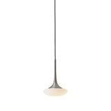 Louis Pendant: Extra Small + Satin Nickel + Opal