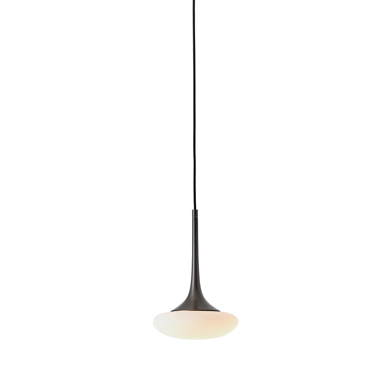 Louis Pendant: Extra Small + Satin Graphite + Opal