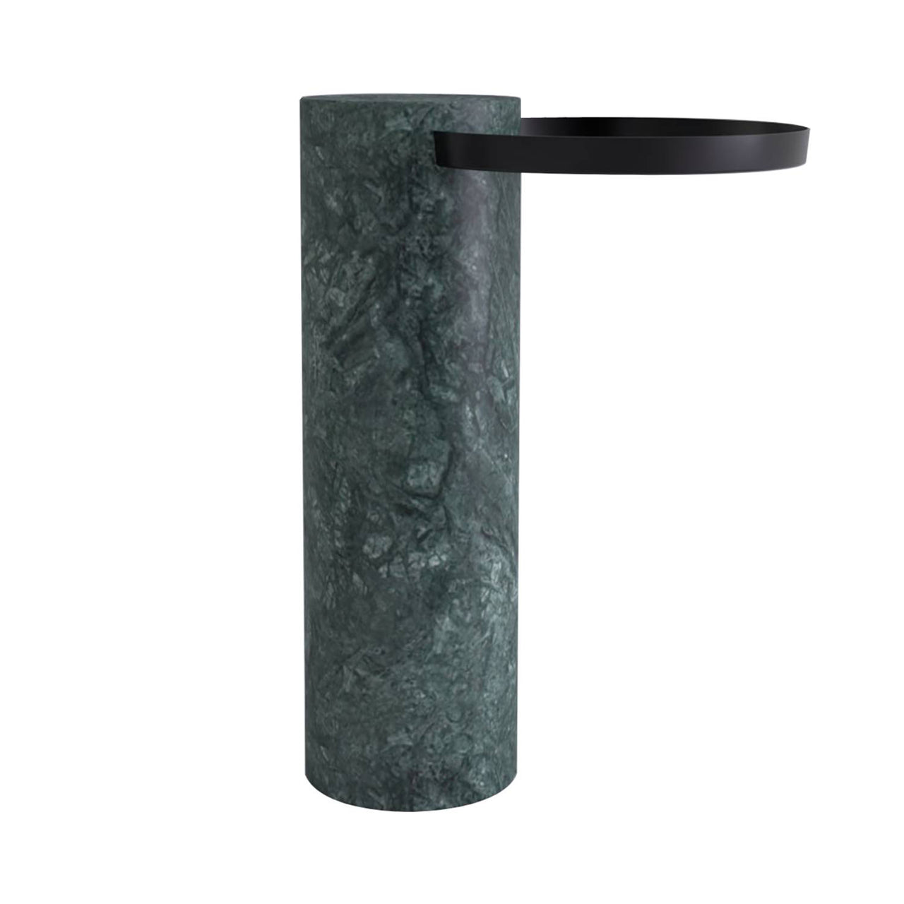 Salute Side Table: High + Indian Green Marble + Black