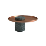Salute Side Table: Low + Indian Green Marble + Copper