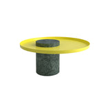 Salute Side Table: Low + Indian Green Marble + Yellow