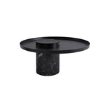 Salute Side Table: Low + Black Marquina Marble + Black