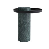 Salute Side Table: Medium + Indian Green Marble + Black