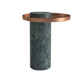 Salute Side Table: Medium + Indian Green Marble + Copper