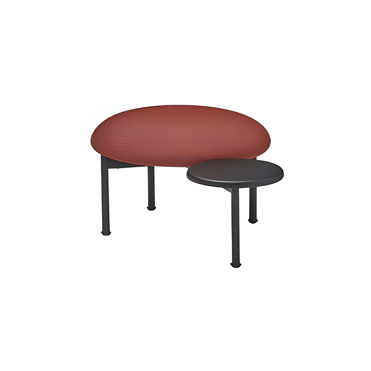 Meeting Point Pouf with Side Table + Single + Anthracite Ash