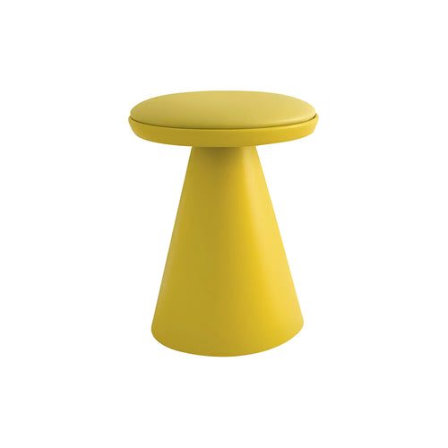 Pion Low Stool: Seat Upholstered + Limon Matt Lacquered
