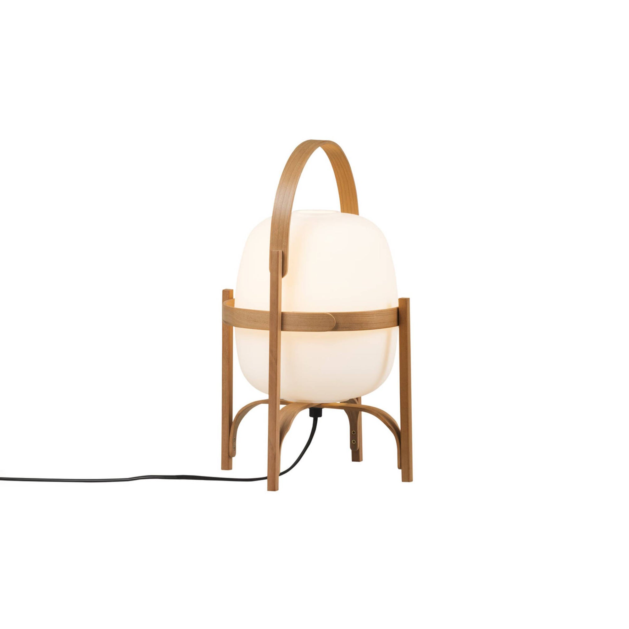 Cestita Table Lamp: White Opal Glass