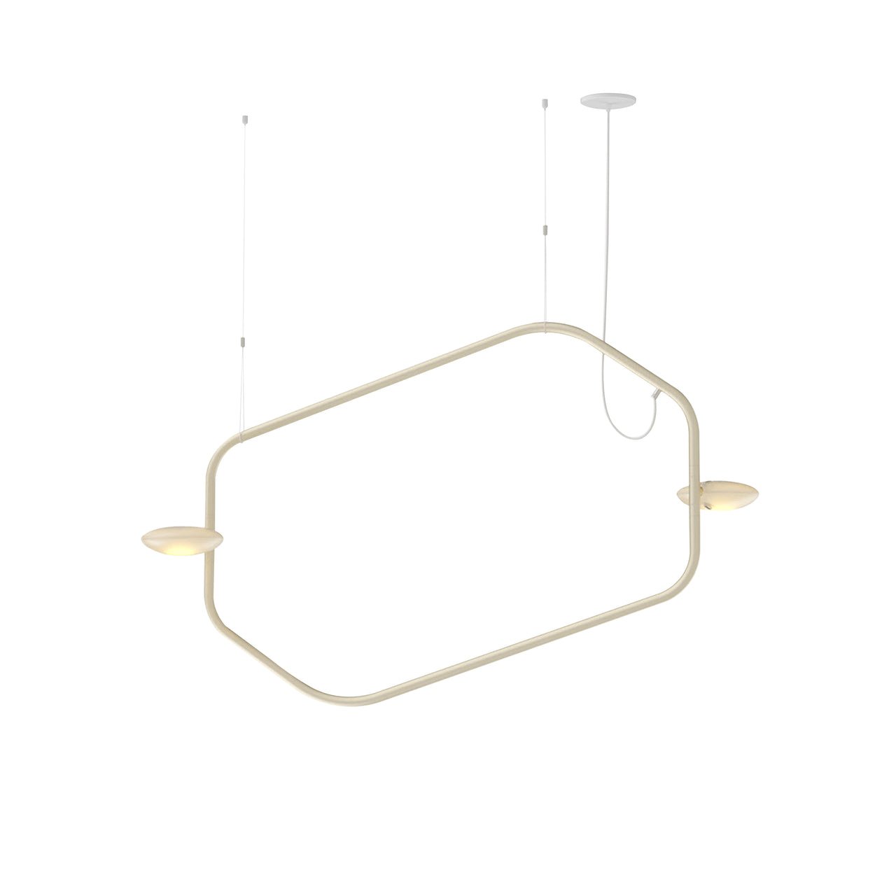 Palindrome Single Pendant: 2 Heads + Satin Brass