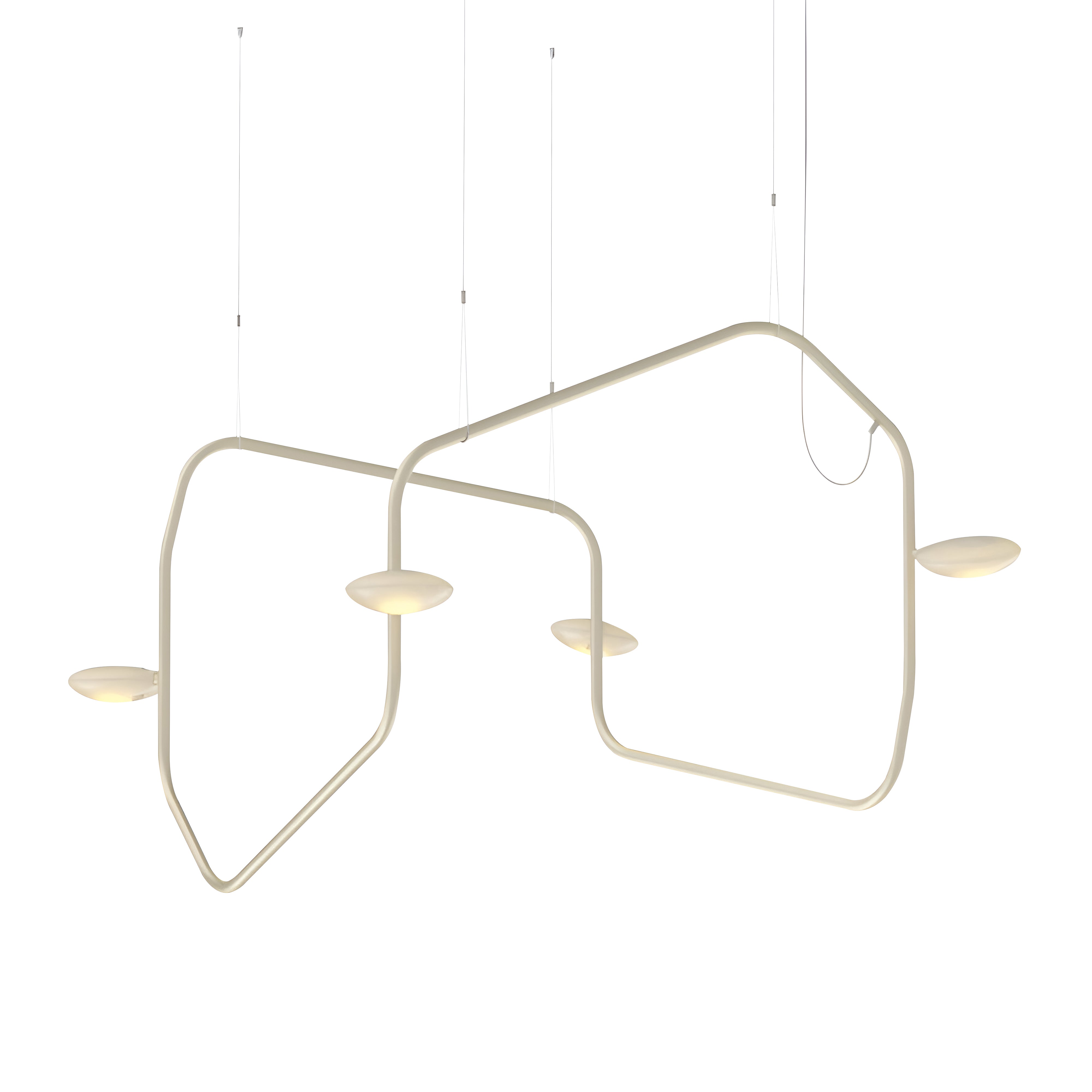 Palindrome Single Pendant: 4 Heads + Satin Brass