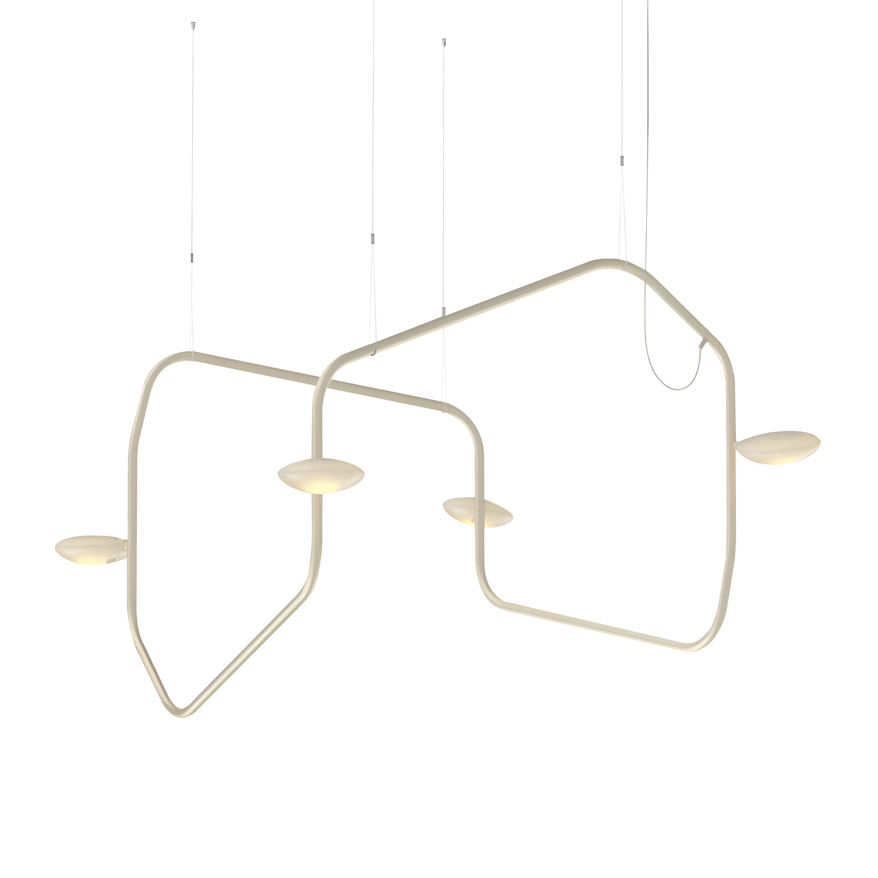 Palindrome Single Pendant: 4 Heads + Satin Brass