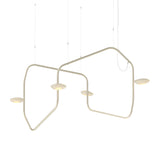 Palindrome Single Pendant: 4 Heads + Satin Brass