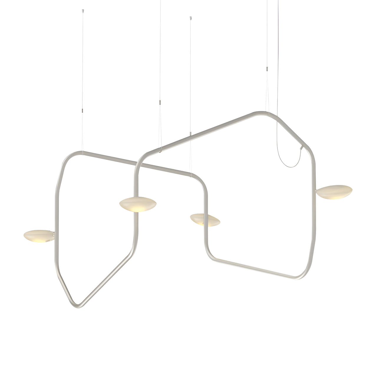 Palindrome Single Pendant: 4 Heads + Satin Nickel