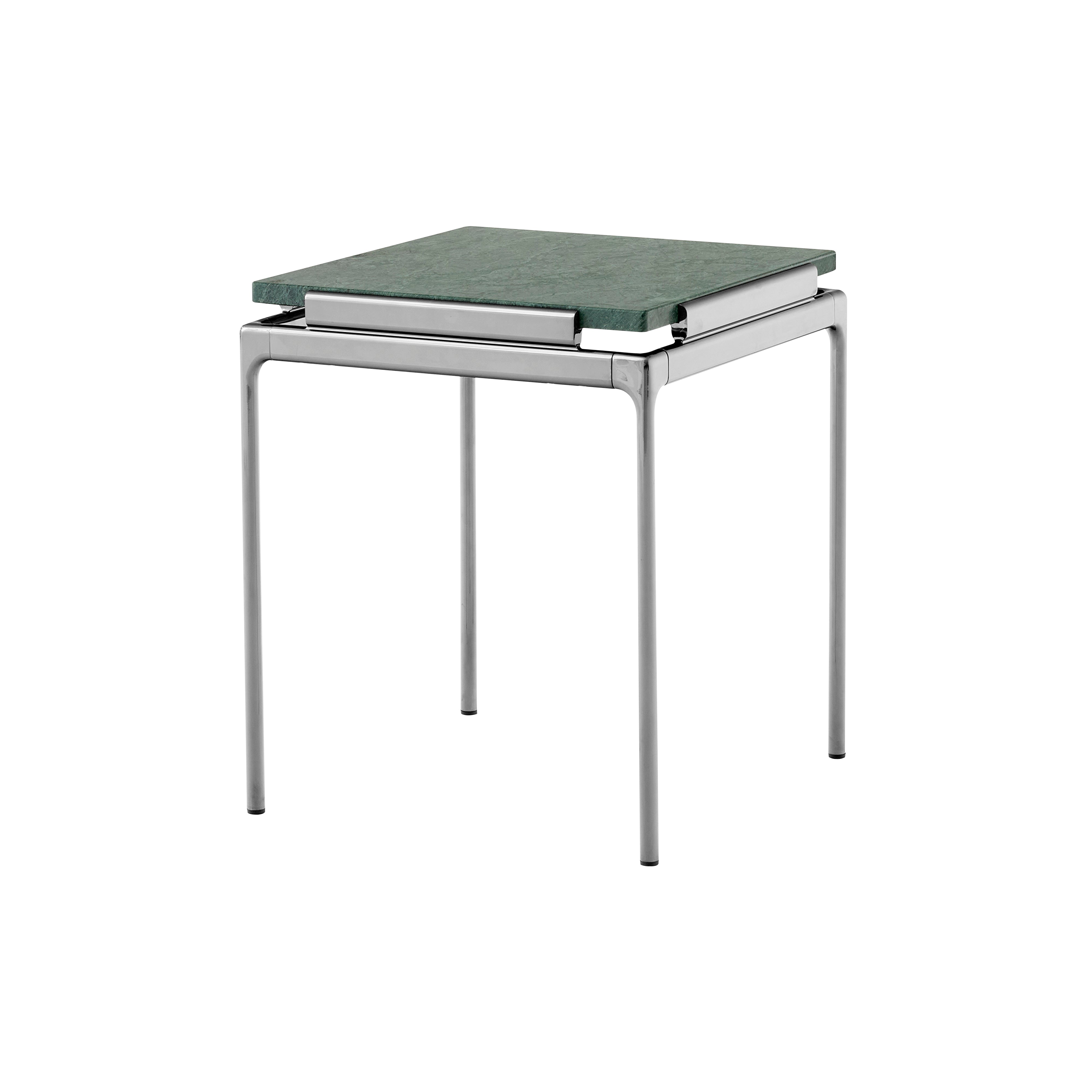 Sett Side Table LN11: Marble + Verde Guatemala Marble