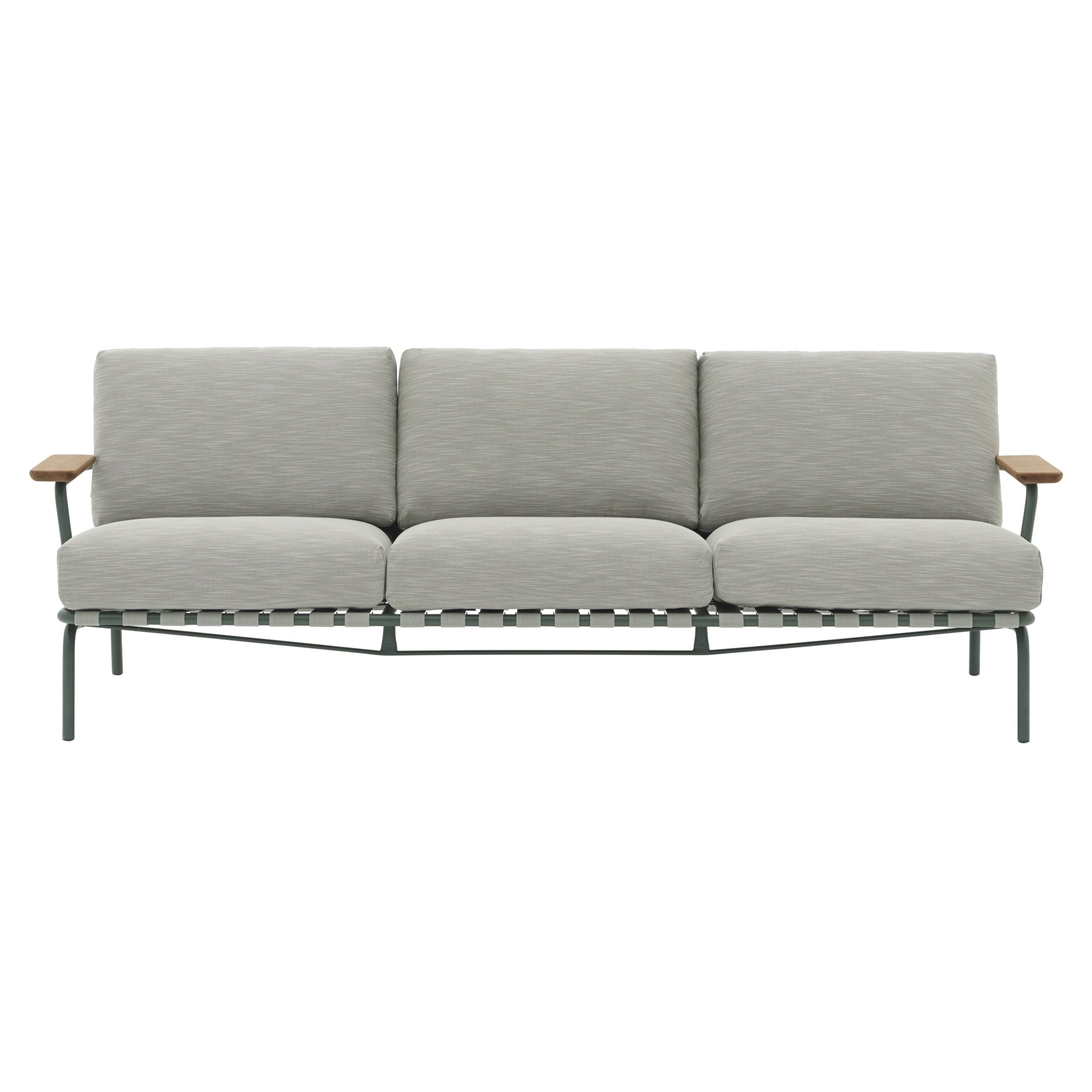 Settle Sofa: 3 Seater + Dark Green + Ribbed Weave 2