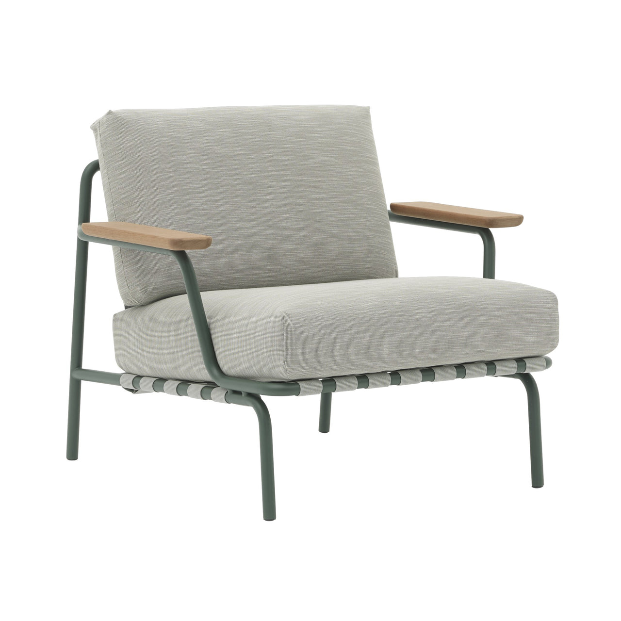 Settle Lounge Chair: Dark Green + Ribbed Weave 2