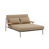 Settle Lounge Bed: With Armrest + Taupe + Ribbed Weave