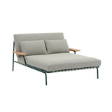 Settle Lounge Bed: With Armrest + Dark Green + Ribbed Weave