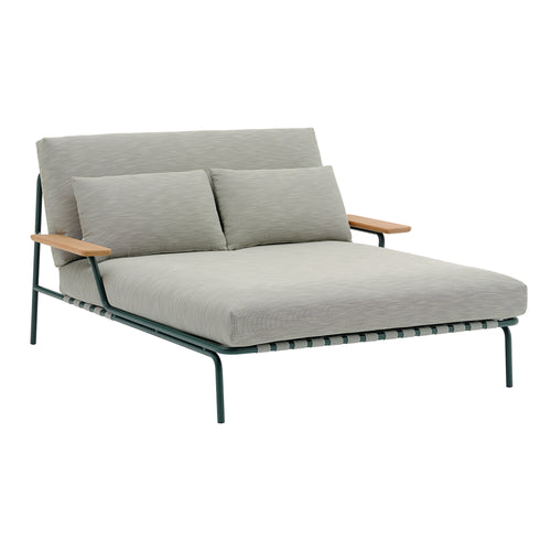 Settle Lounge Bed: With Armrest + Ribbed Weave 2