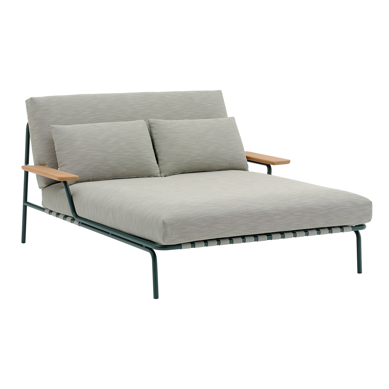 Settle Lounge Bed: With Armrest + Ribbed Weave 2