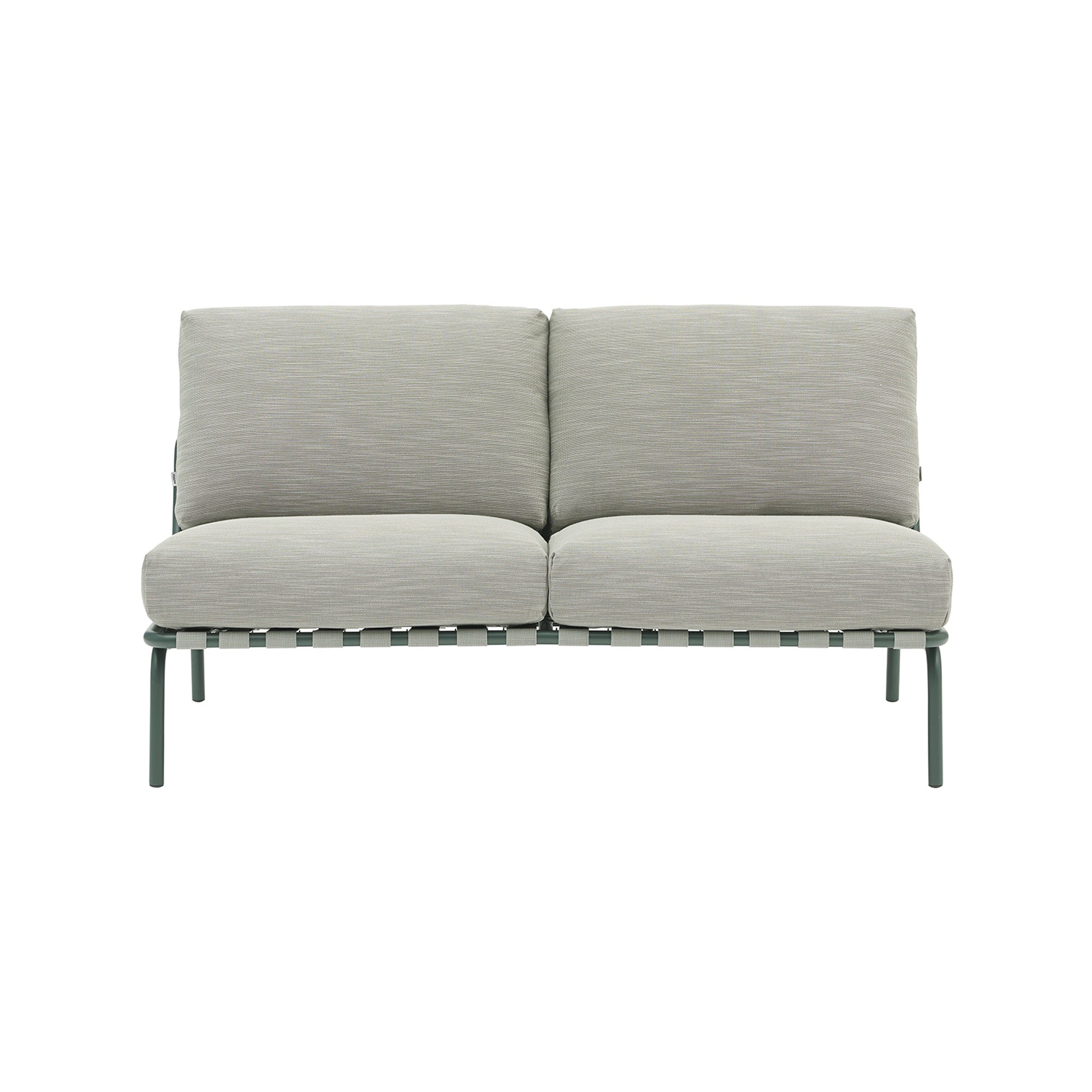 Settle Sofa: 2 Seater + Without Armrest + Dark Green + Ribbed Weave